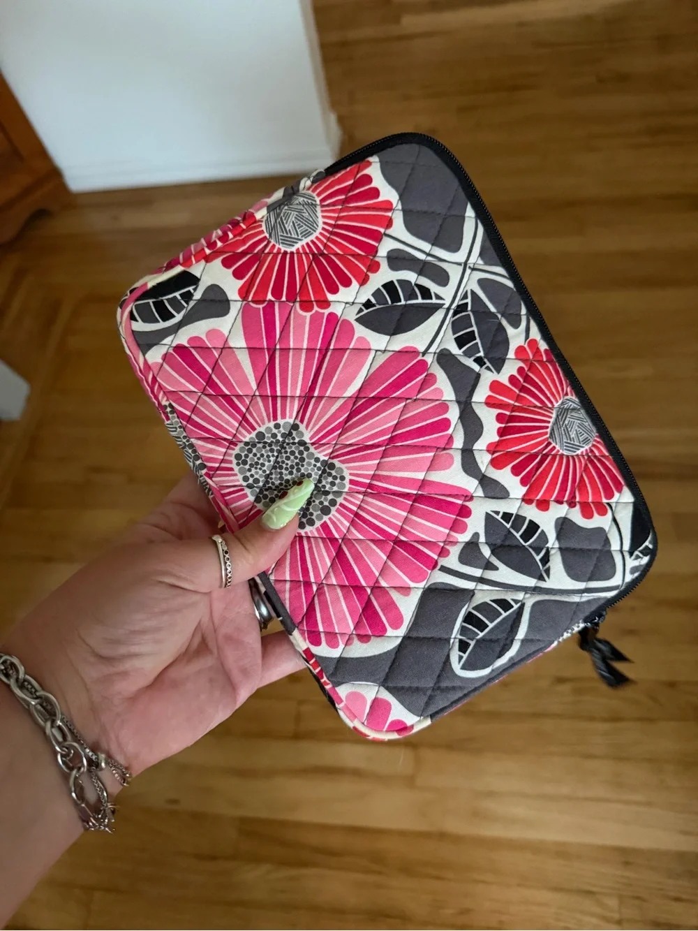 Vera Bradley Pink Floral Quilted Wristlet